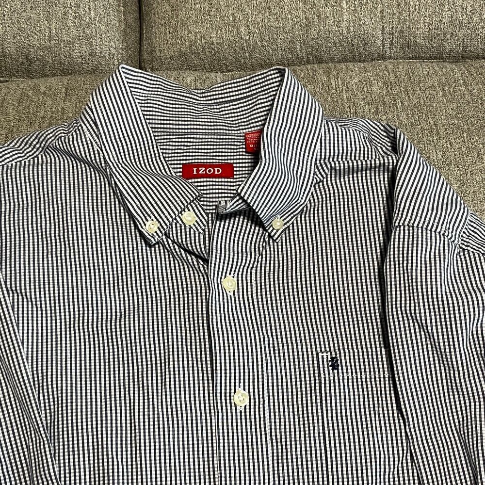 IZOD Mens Shirt XL Checkered, Multicolor, Long Sleeve, Button Down